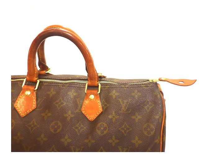 Mala Louis Vuitton Speedy 35 Monogram Marrom Monograma - vista 3