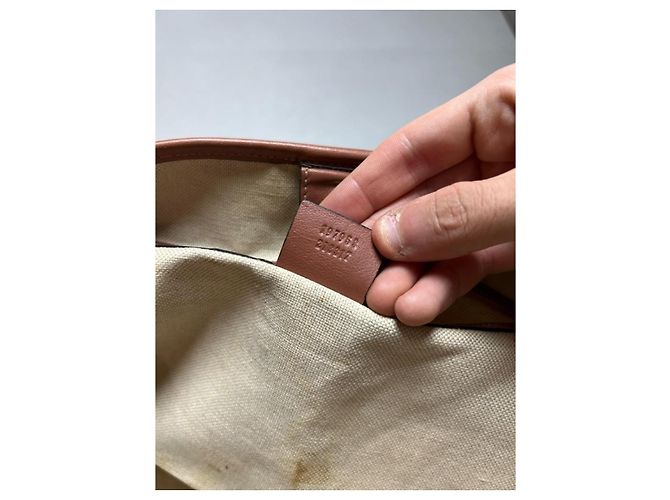 Borsa Gucci Ophidia Shopping Tela GG Monogram con Stelle Marrone Rosa Corallo - vista 10