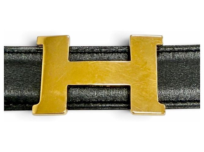 Hermès Hermes Vintage Mini Constance Wendelgürtel aus Leder Braun Schwarz - Ansicht 7
