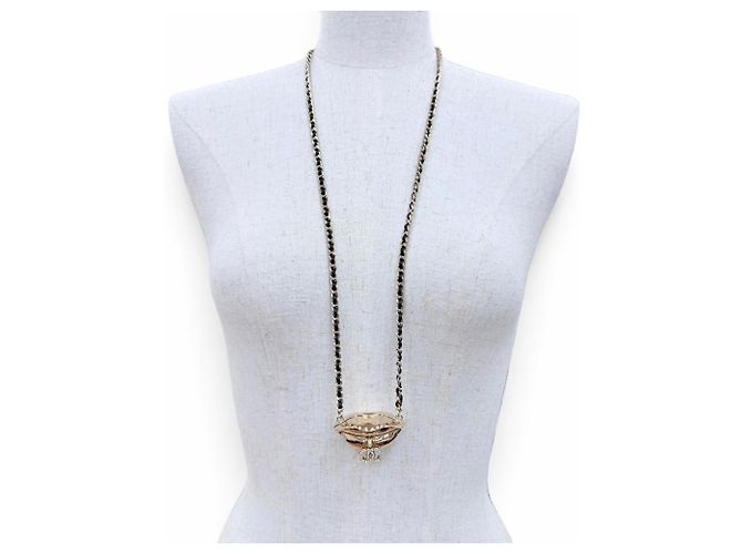 Chanel B23S Coco Mark Lip Motif Necklace Black - view 3