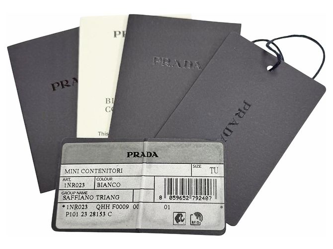 Prada Mini-Tasche aus Saffiano-Leder Weiß - Ansicht 13