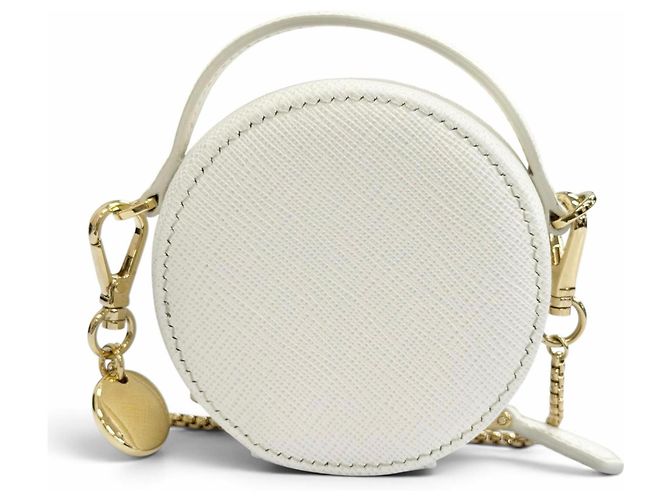 Prada Mini-Tasche aus Saffiano-Leder Weiß - Ansicht 4