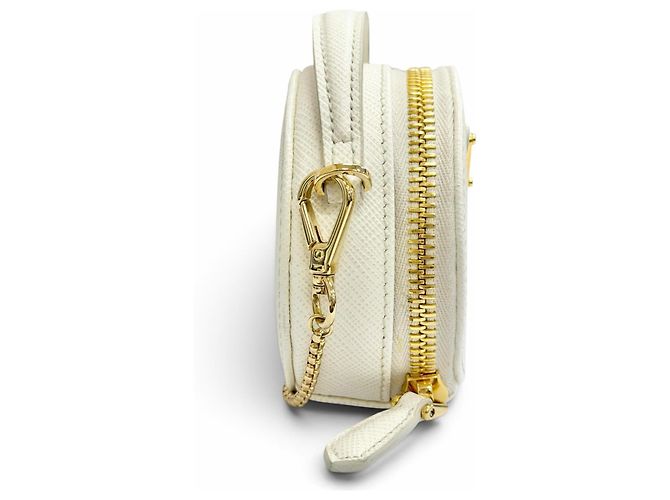 Prada Mini-Tasche aus Saffiano-Leder Weiß - Ansicht 5