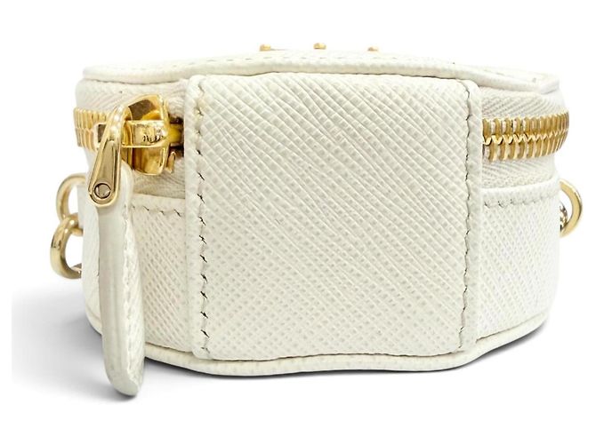 Prada Mini-Tasche aus Saffiano-Leder Weiß - Ansicht 6