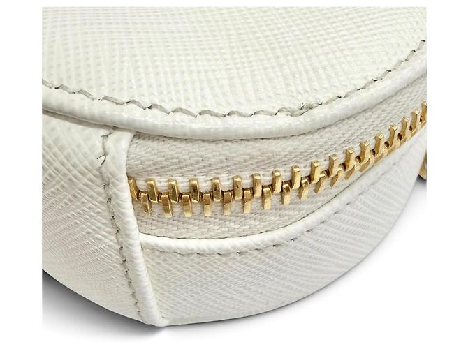 Prada Mini-Tasche aus Saffiano-Leder Weiß - Ansicht 8