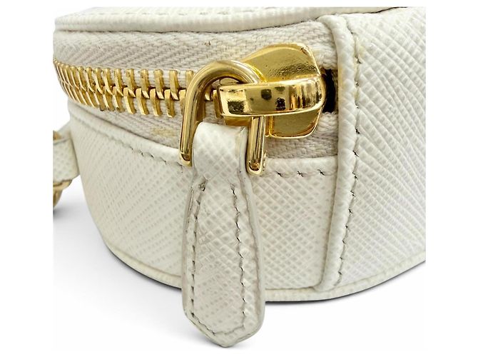 Prada Mini-Tasche aus Saffiano-Leder Weiß - Ansicht 9