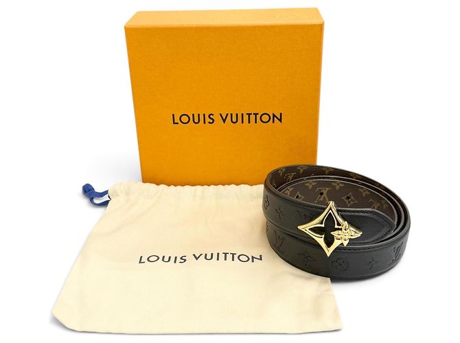 Cinturón reversible Louis Vuitton Flowergram Negro - vista 2