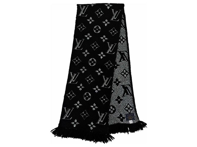 Stola in lana e seta nera e argento Louis Vuitton Nero - vista 3