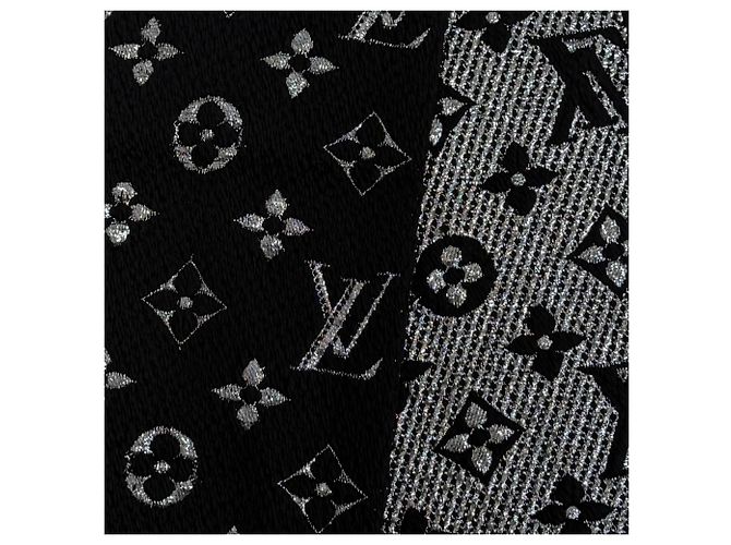 Stola in lana e seta nera e argento Louis Vuitton Nero - vista 4