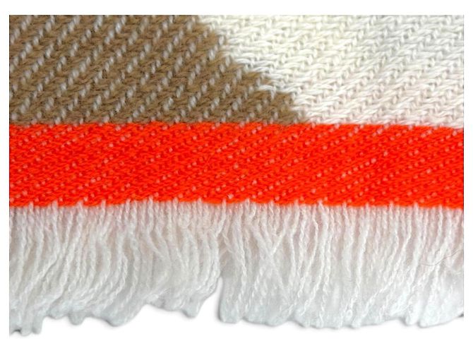 Hermès Hermes Ikat Electro Kaschmir-Stola Braun Orange Roh - Ansicht 5