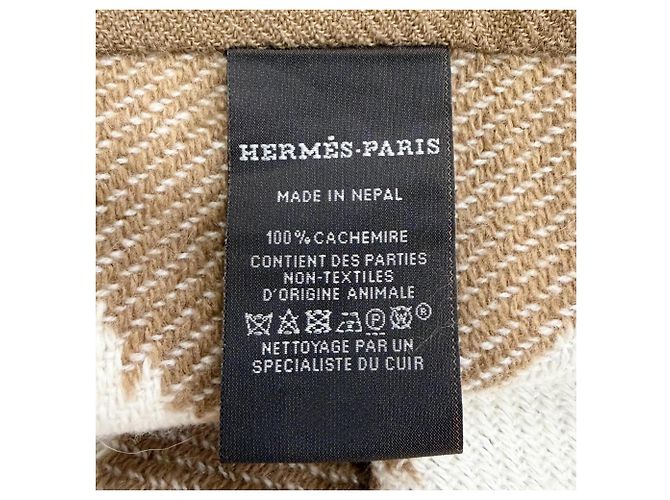 Hermès Hermes Ikat Electro Kaschmir-Stola Braun Orange Roh - Ansicht 7