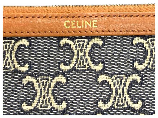 Céline Celine Cuile Triomphe Small Pouch Marineblau - Ansicht 9