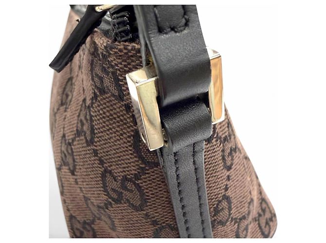 Pouch accessori in pelle e tela GG Vintage di Gucci Marrone scuro - vista 10