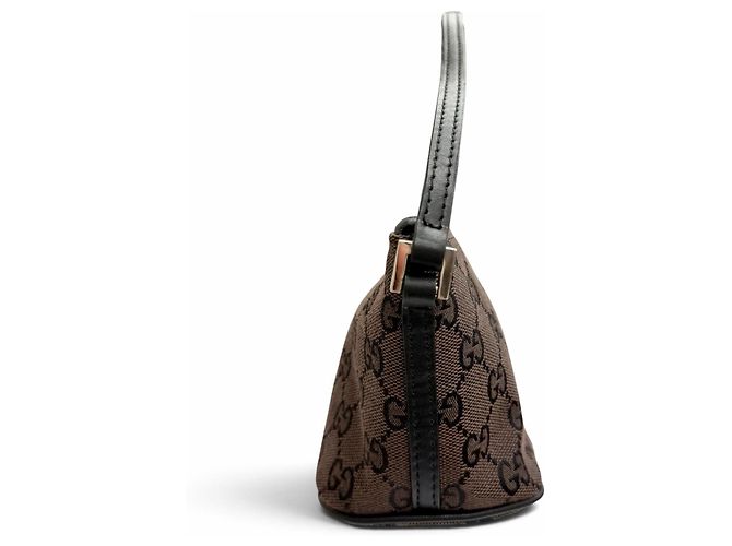 Pouch accessori in pelle e tela GG Vintage di Gucci Marrone scuro - vista 4