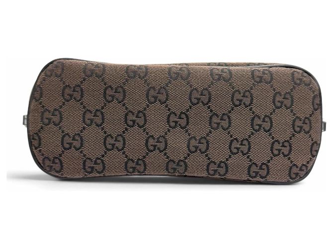 Pouch accessori in pelle e tela GG Vintage di Gucci Marrone scuro - vista 5