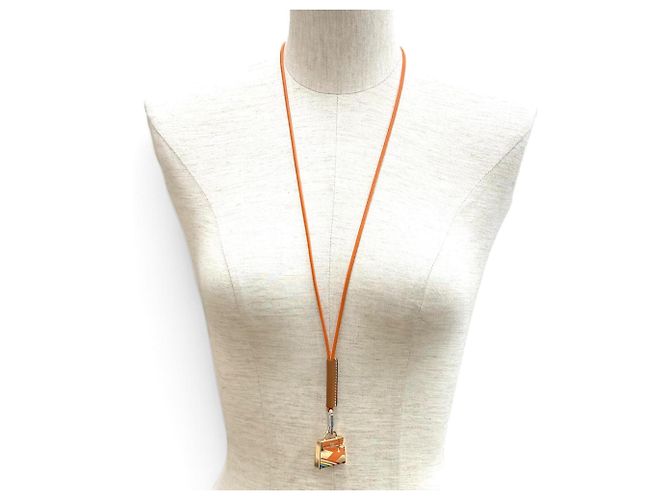 Hermès Collana HERMES Kelly H Vibration Curiosité Arancione - vista 3