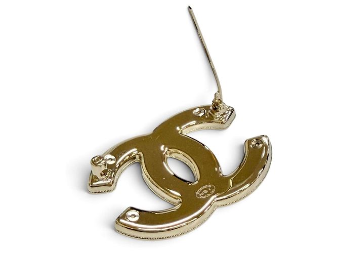 Broche Chanel Coco Mark Logo Stitch Plata Dorado - vista 5