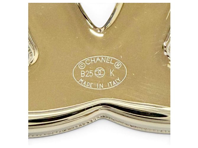 Broche Chanel Coco Mark Logo Stitch Plata Dorado - vista 6