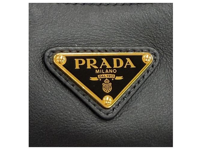 Bolsa de Ombro Prada Aimé Large em Couro Grão Macio Preto - vista 10