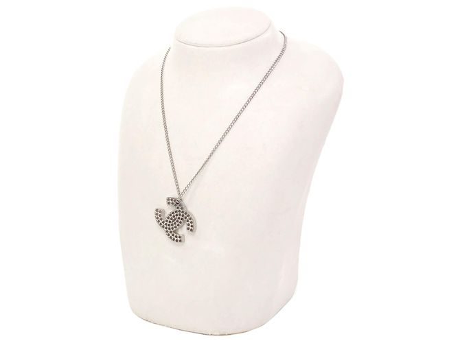 Collar Chanel Coco Mark Plata - vista 5