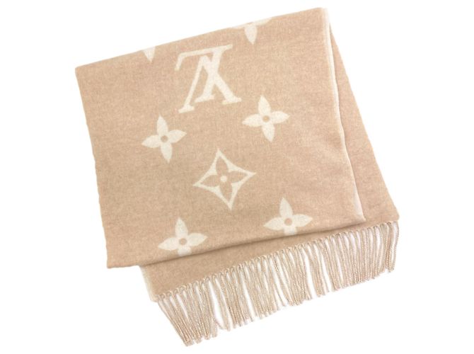 Stola in cashmere beige e bianca Louis Vuitton Bianco - vista 2