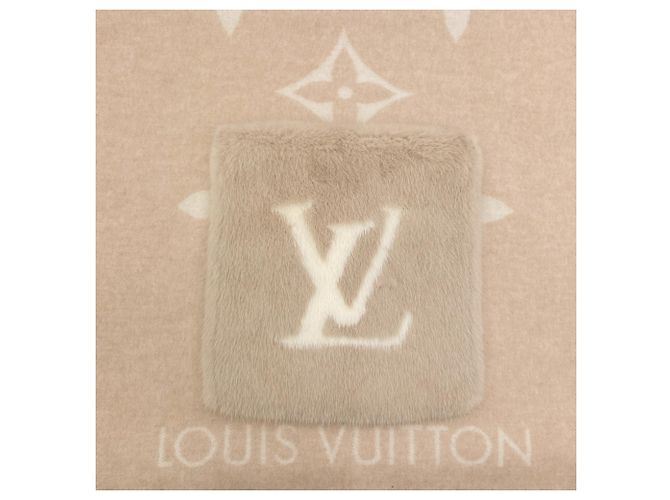 Stola in cashmere beige e bianca Louis Vuitton Bianco - vista 3