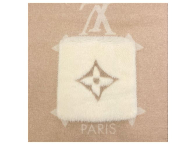 Stola in cashmere beige e bianca Louis Vuitton Bianco - vista 4