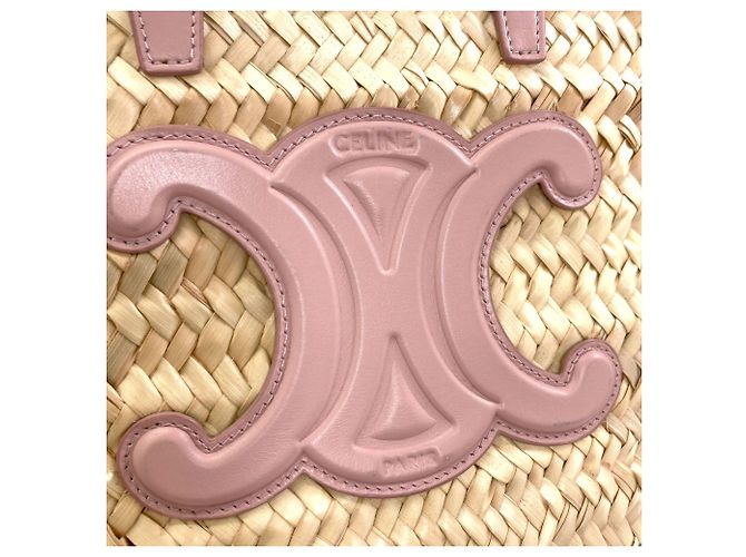 Céline Borsa Cesto Celine Classic Panier Triomphe Rosa Beige - vista 7