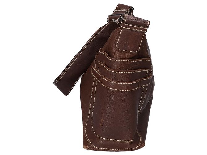 Borsa a tracolla in pelle marrone scuro Bottega Veneta - vista 2