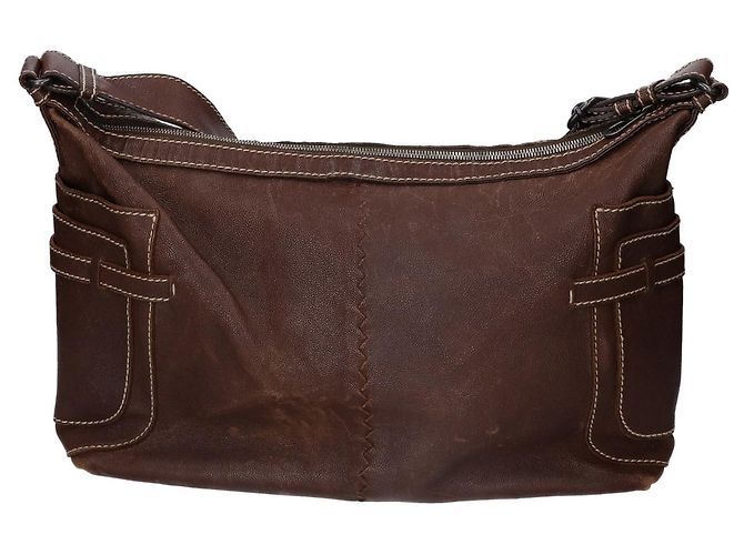 Borsa a tracolla in pelle marrone scuro Bottega Veneta - vista 3