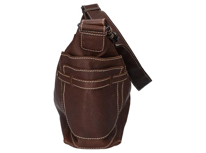 Borsa a tracolla in pelle marrone scuro Bottega Veneta - vista 4