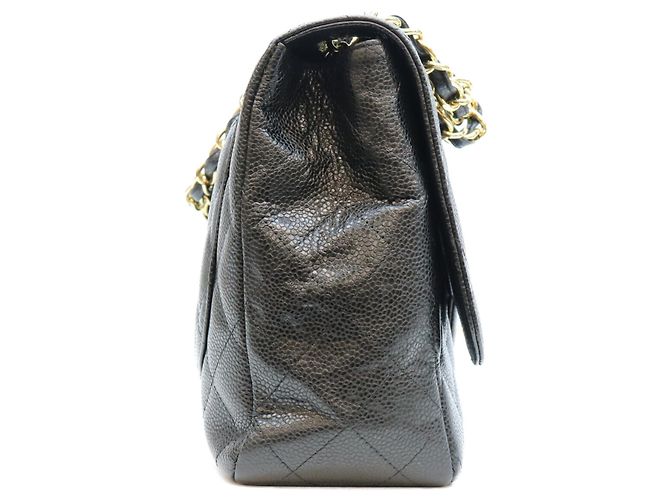 Borsa a tracolla Chanel in pelle caviar nera Nero - vista 4