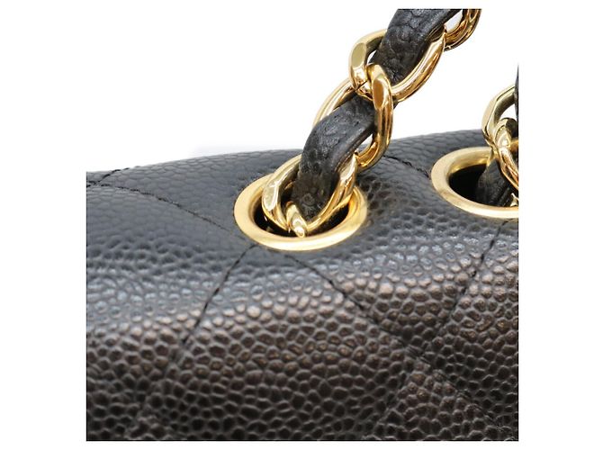 Borsa a tracolla Chanel in pelle caviar nera Nero - vista 7