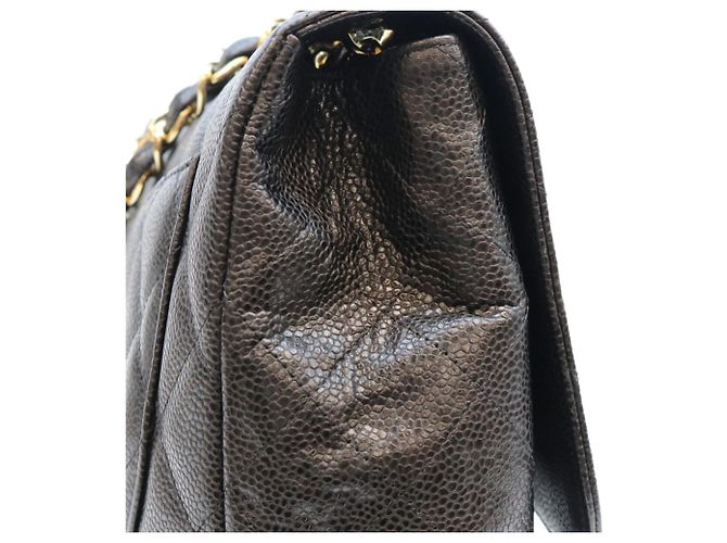 Borsa a tracolla Chanel in pelle caviar nera Nero - vista 8