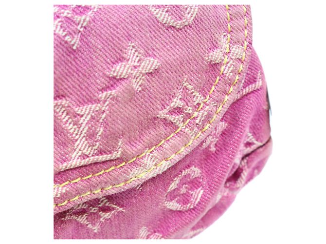 Borsa a spalla Mini Pleaty Louis Vuitton Monogram Denim Fuchsia Pink Rosa - vista 11