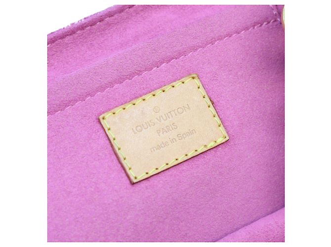 Borsa a spalla Mini Pleaty Louis Vuitton Monogram Denim Fuchsia Pink Rosa - vista 14