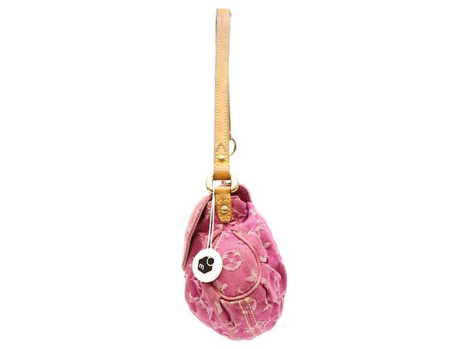 Borsa a spalla Mini Pleaty Louis Vuitton Monogram Denim Fuchsia Pink Rosa - vista 2