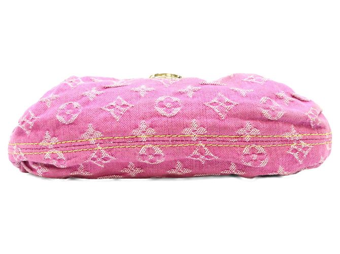 Borsa a spalla Mini Pleaty Louis Vuitton Monogram Denim Fuchsia Pink Rosa - vista 5