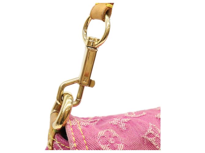 Borsa a spalla Mini Pleaty Louis Vuitton Monogram Denim Fuchsia Pink Rosa - vista 6