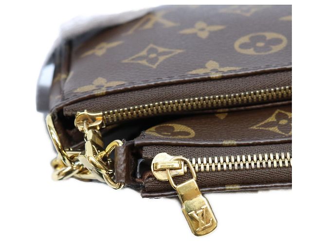 Louis Vuitton Monogram Khaki Multipochette Accessoires Schultertasche Braun - Ansicht 10