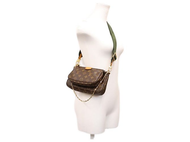 Louis Vuitton Monogram Khaki Multipochette Accessoires Schultertasche Braun - Ansicht 15