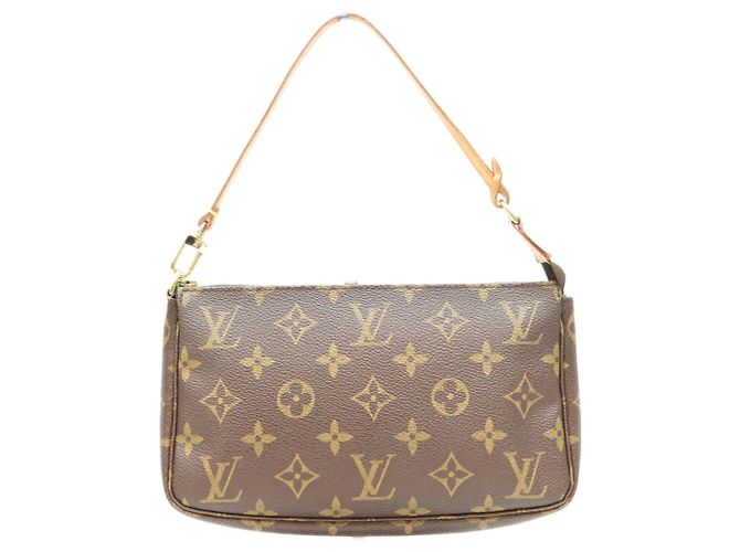 Borsa Louis Vuitton Monogram Pochette Accessoires Marrone - vista 3