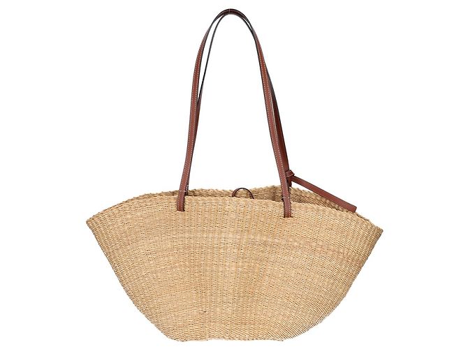 Borsa a cestino LOEWE Elephant Grass & Calf Shell Marrone - vista 3