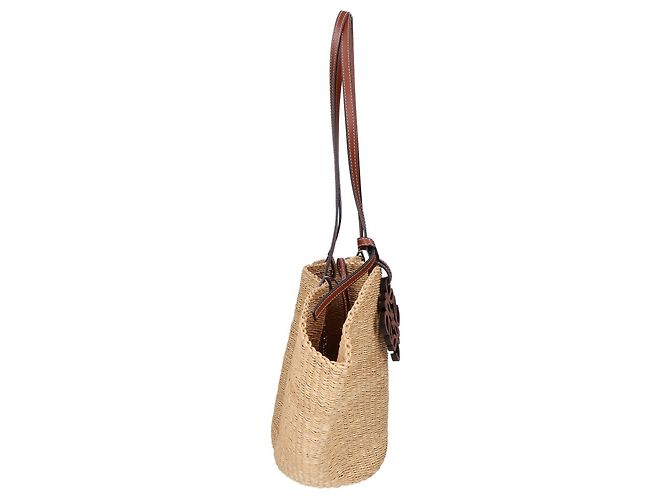 Borsa a cestino LOEWE Elephant Grass & Calf Shell Marrone - vista 4