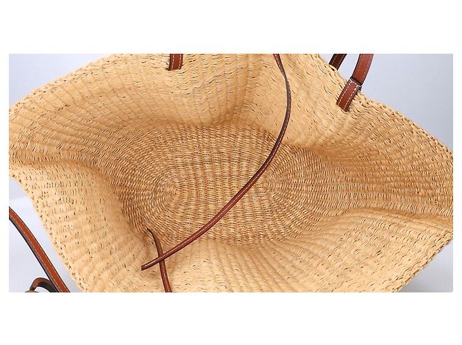 Borsa a cestino LOEWE Elephant Grass & Calf Shell Marrone - vista 6