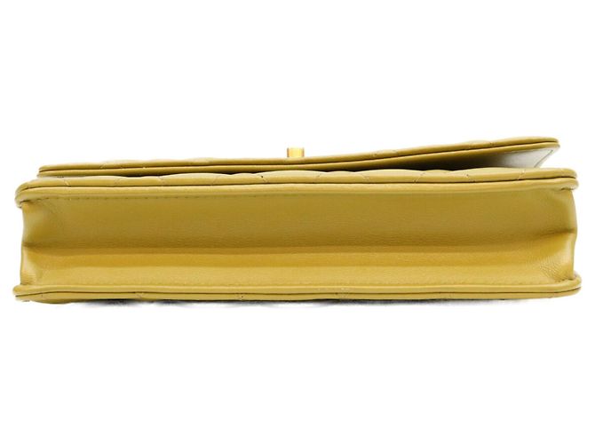 Borsa a tracolla Chanel in pelle d'agnello matelassé kaki Cachi - vista 5