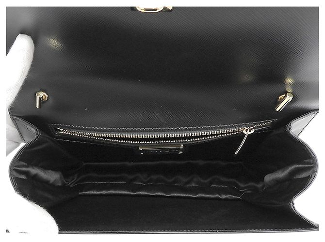 Borsa a tracolla Salvatore Ferragamo Vara Ribbon Nero Bianco - vista 5