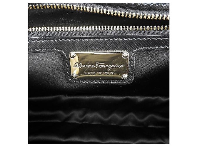 Borsa a tracolla Salvatore Ferragamo Vara Ribbon Nero Bianco - vista 6