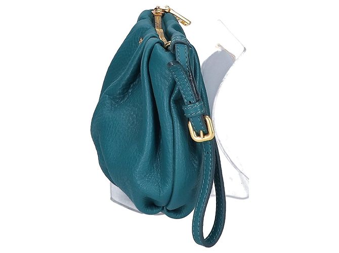 Pouch Prada in pelle raccolta in Turquoise Turchese - vista 2