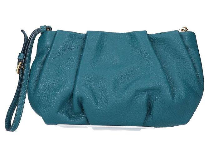 Pouch Prada in pelle raccolta in Turquoise Turchese - vista 3